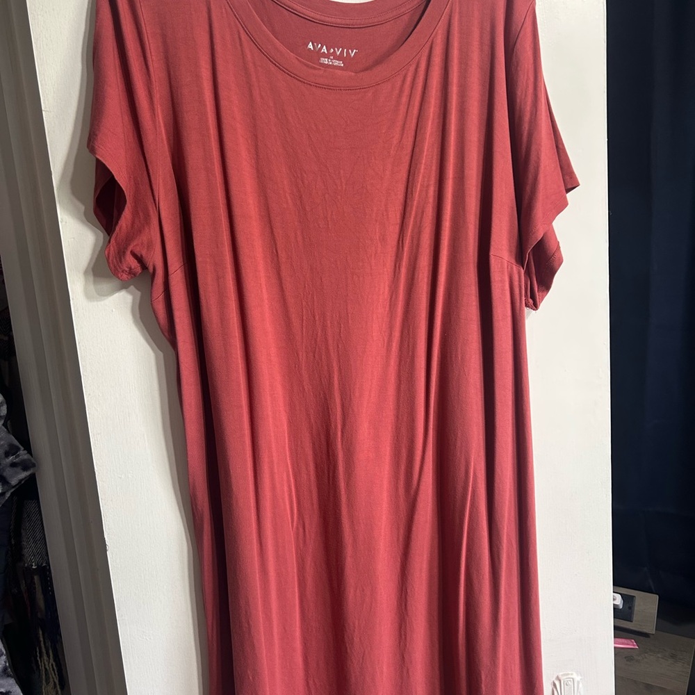 Ava & Viv Pink Orange Relaxed Dolman Sleeve Tee